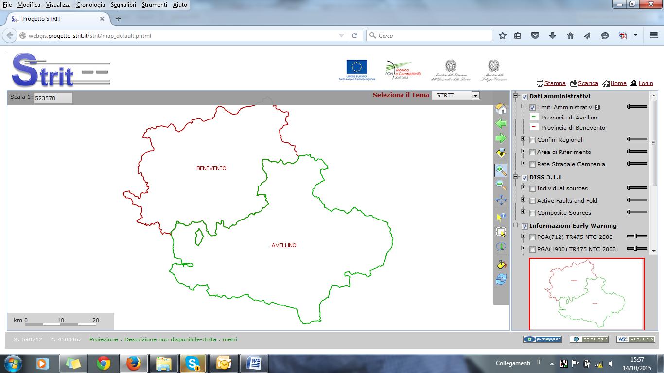 Figura 1 – Piattaforma “Dimostratore” (http://webgis.progetto-strit.it/strit/)