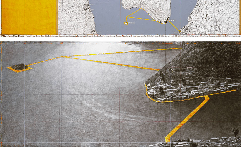 TheFloatingPiers_DrawingLarge_copy 2014 Christo