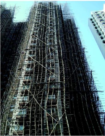Ponteggio grattacielo in bambù, Beijing, 2013