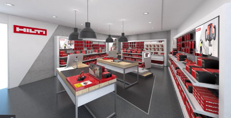 Rendering di un nuovo punto vendita Hilti