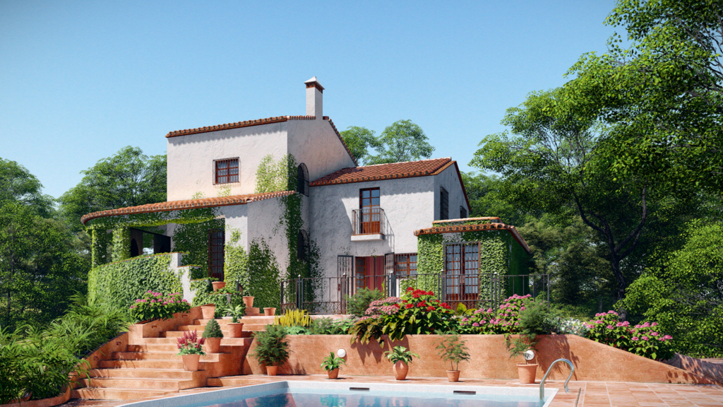 Rendering di spazio esterno realizzato con Lumion 7