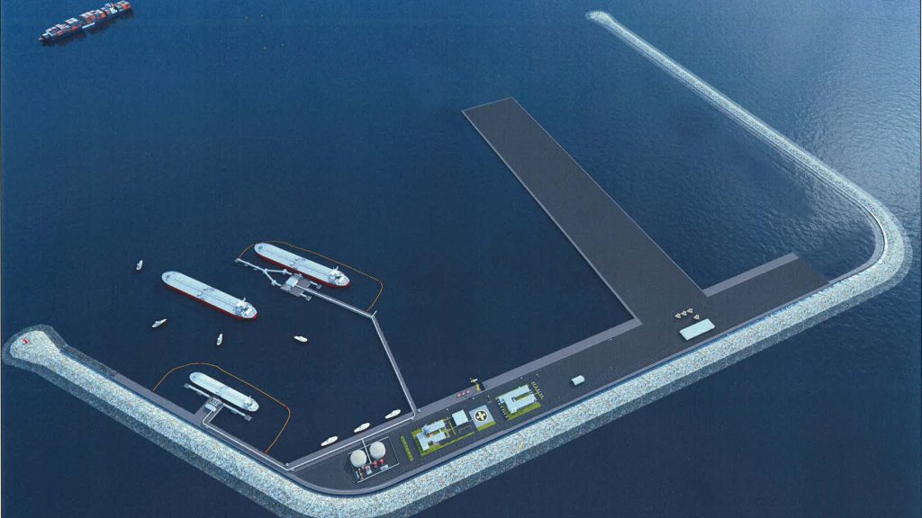 Rendering del porto