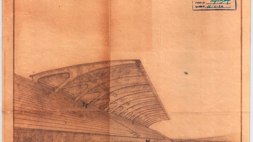 Stadio Berta Firenze 1935 - Prospettiva - Pier Luigi Nervi