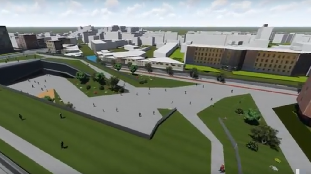 Immagine tratta da un esempio di video realizzato con Lumion 3d da un gruppo di studenti del Politecnico di Milano, per il progetto sull'area dello Smart City Lab che sarà realizzato nel 2018 a Milano, in via Ripamonti 88