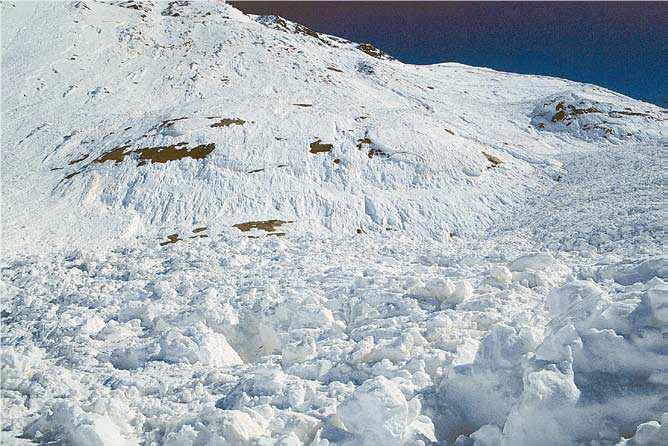 Foto 5 Valanga di versante, di superficie e a debole coesione