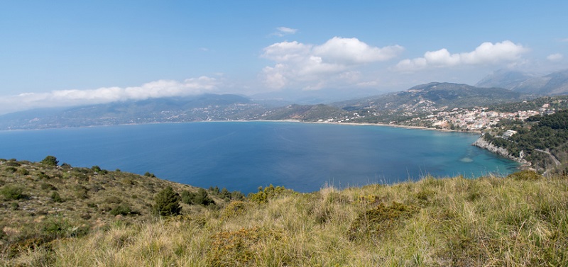 La costa del Mar Tirreno a largo di Capo Palinuro
