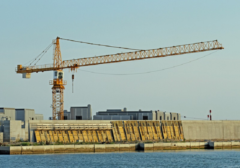 Una fase del cantiere del Mose a Venezia