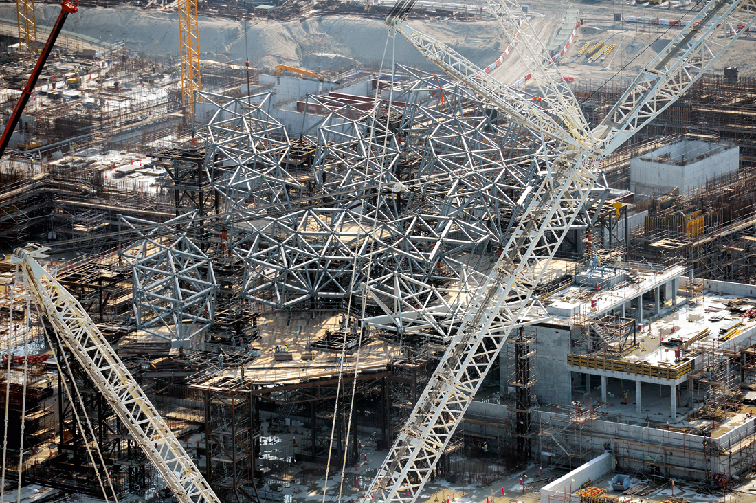 Cupola Louvre Abu Dhabi - costruzione - courtesy TDIC-AJN