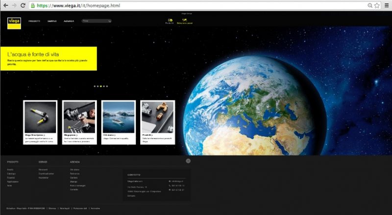 Il nuovo sito Viega.it con un nuovo layout grafico e motere di ricerca intelligente