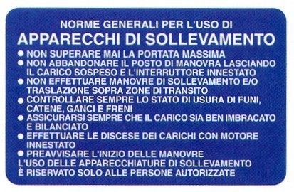 Obblighi generali apparecchiature di sollevamento