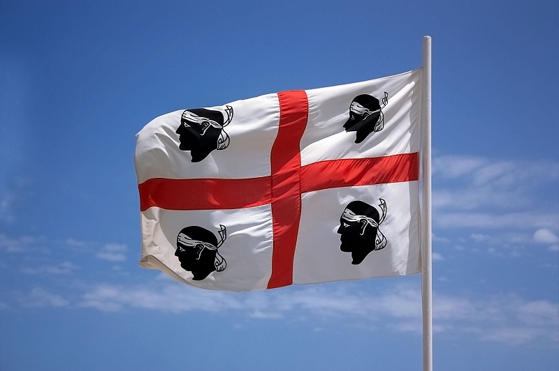The flag of Sardinia.