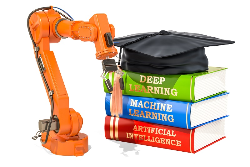 Artificial intelligence concept. 3D rendering isolated on white background