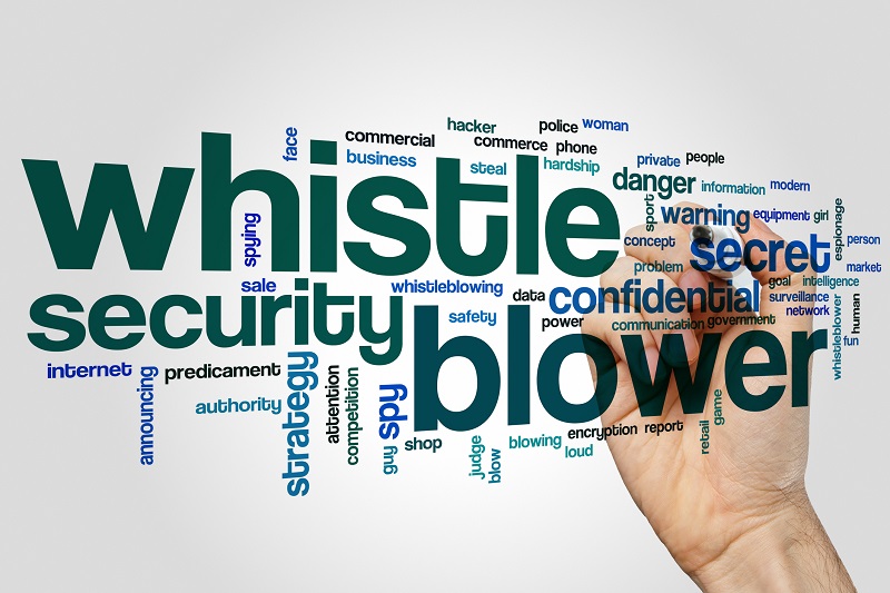 Whistle blower word cloud concept