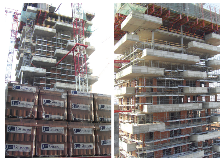 Fasi realizzative delle murature POROTON® del Bosco Verticale