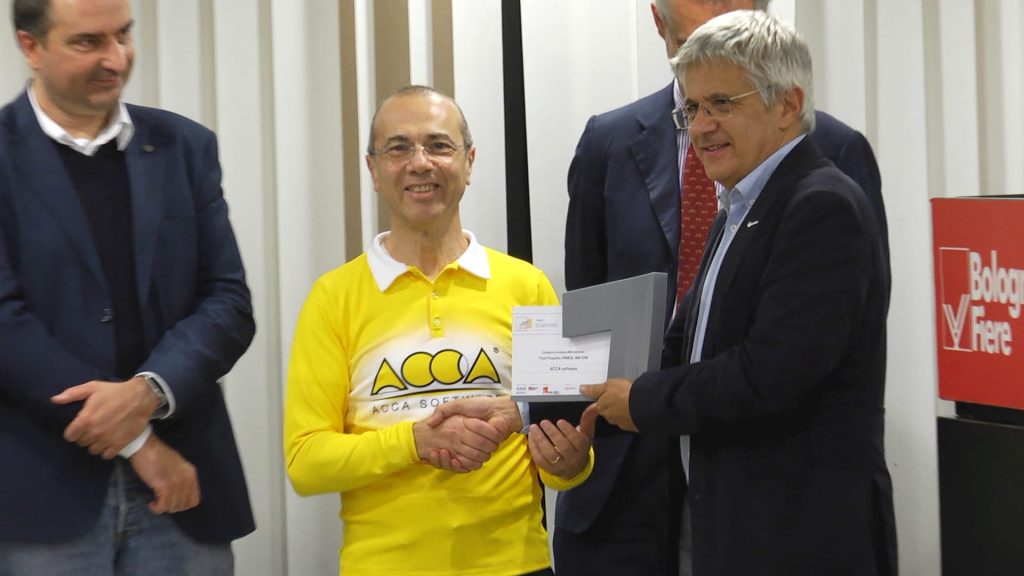 Guido Cianciulli, fondatore, con il fratello Antonio Cianciulli, di Acca Software alla premiazione dei Digital&BIM Awardas