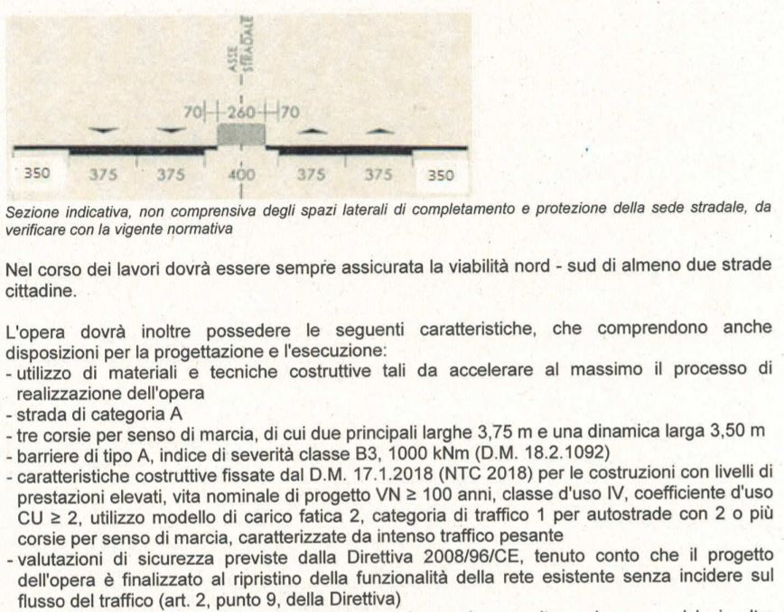 Alcune caratteristiche richieste per la costruzione, Appalto n.1