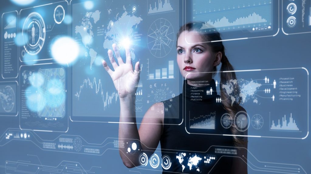 Futuristic user interface concept. Graphical User Interface(GUI). Head up Display(HUD). Internet of things.